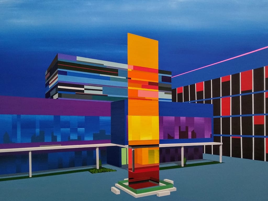 Portal Plaza, 70 x 100 cm, 2019, acrylics on canvas - AVAILABLE
