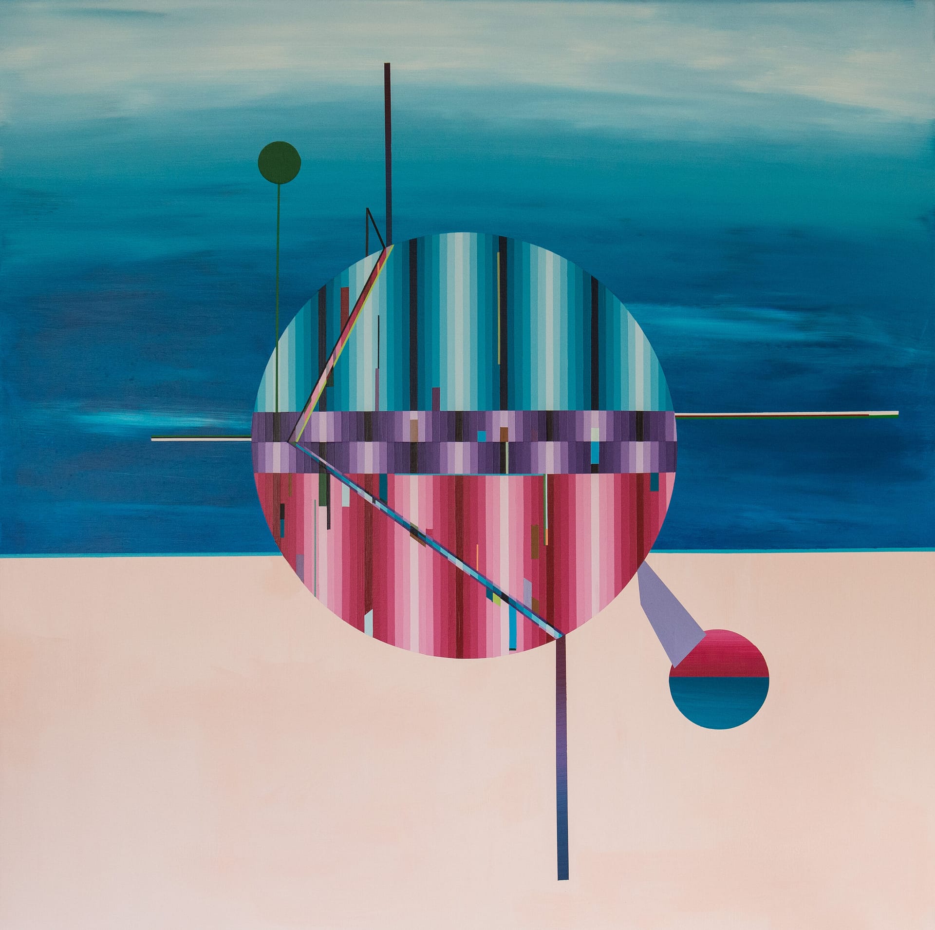 Floating ratio, 2020, 100 x 100 cm, acrylics on canvas - AVAILABLE